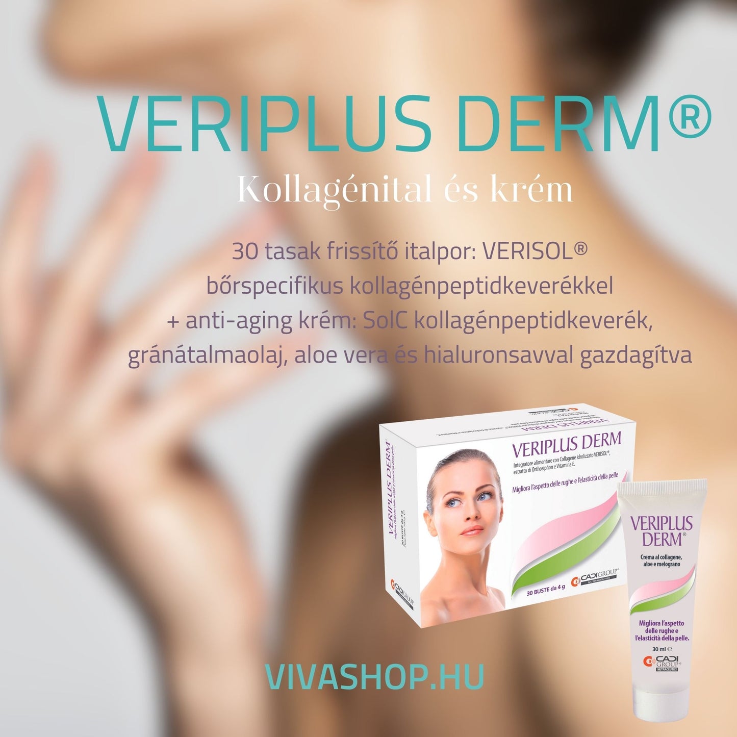 Veriplus Derm® kollagénes italpor és krém - egy havi adag